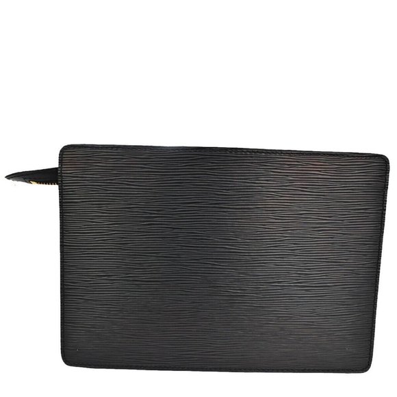 LOUIS VUITTON Pochette Homme Noir Clutch bag Epi Leather Black - Picture 1 of 15